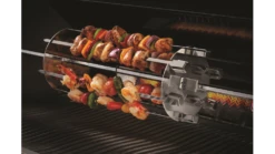 Napoleon Rotisserie Stainless Steel Shish Kebab Set - 64008 -Napoleon || Broil King || Big Green Egg Sales 64008 shish kebab wheel in use Chicken Veggies 1000x563 1