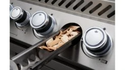 Napoleon Prestige BIPRO825RBIPSS-3-GB-3 Built In Gas BBQ - Free Rotisserie And Cover -Napoleon || Broil King || Big Green Egg Sales pro665 pro825 details wood chip smoker napoleon grills close up 1000x563 1