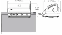 Napoleon Oasis 200 - LEX605 - Island Gas BBQ -Napoleon || Broil King || Big Green Egg Sales ps Dimensions BILEX605RBI 1 1000x563 1
