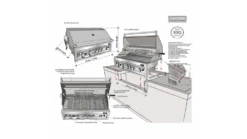 Sunstone Sun Series 5 Burner Built In Gas BBQ -Napoleon || Broil King || Big Green Egg Sales sun series 5 burner assembly 1 1000x563 1